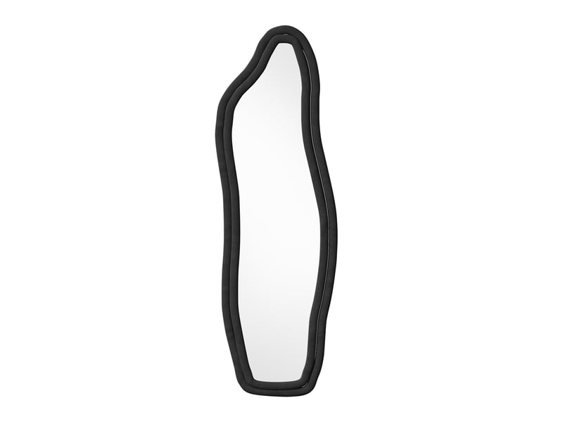  Miroir sur pied - 140x45cm - design irrégulier - cadre velours - miroir psyché pleine longueur incassable - noir  - Conforama A