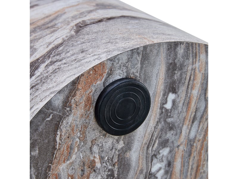  Table basse ronde 30x30x55cm design minimaliste plateau mdf finition marbre gris(matériau non marbré), stable pour salon  - Conforama E