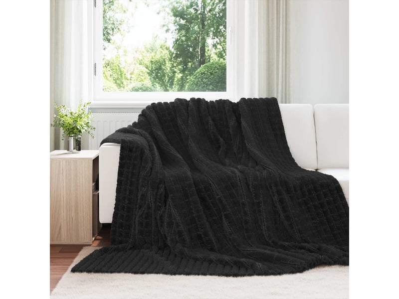  Couverture jetée de canapé 6 pcs noir 240x220 cm 8.63 kg toison  - Conforama B