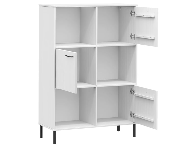  Bibliothèque, armoire à livres avec pieds en métal blanc 90x35x128,5 cm bois oslo  - Conforama E