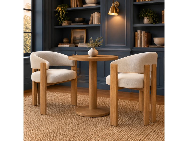  Chaise de salle à manger à dossier ergonomique, flanelle et métal, beige coloris naturel  - Conforama C