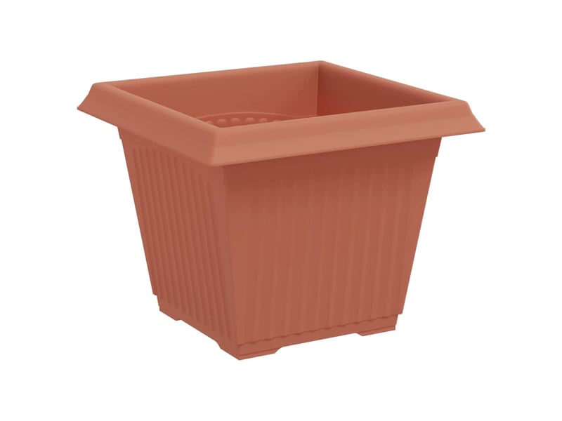Jardinière - pot de fleurs carré 6 pcs rouge brique 33 x 33 x 26 cm plastique - Conforama E