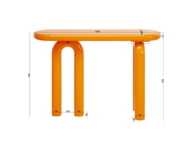  console eliano 120x35cm orange kare design  - Conforama E