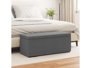 Tabouret bas, ottoman gris foncé 101x41x40 cm tissu et bois stratifié