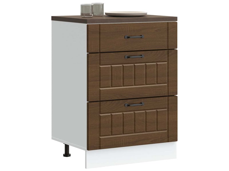 Meuble de rangement, armoire de cuisine lucca chêne marron bois ingénierie shl8046 - Conforama B