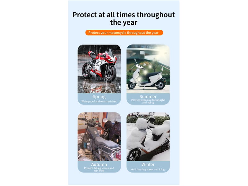  Housse de moto exterieur etanche 420d avec bandes réfléchissantes s 180x70x90cm  - Conforama C