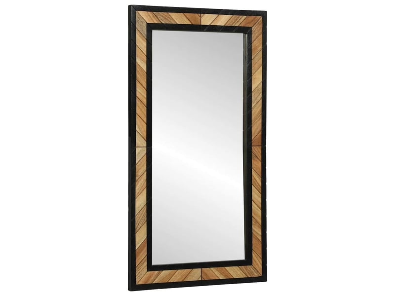 Miroir mural noir et marron 50 x 2 x 90 cm bois d'acacia massif cf62856 - Conforama B