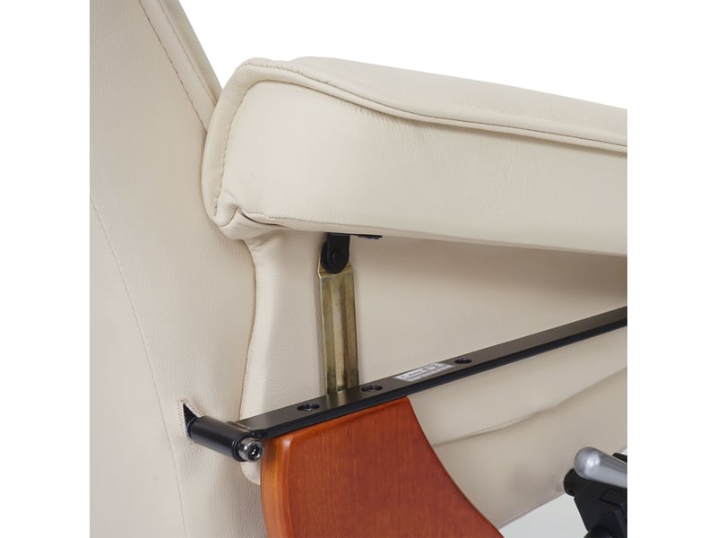  Mca fauteuil relax hamilton, fauteuil de télévision, tabouret, cuir, charge 130kg - crème, doré  - Conforama E