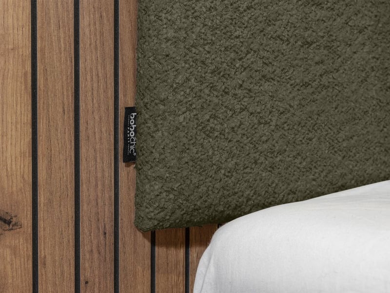  Bobochic lit lior lattes massives pieds en bois naturel vert 160x200 LIOR - Conforama C