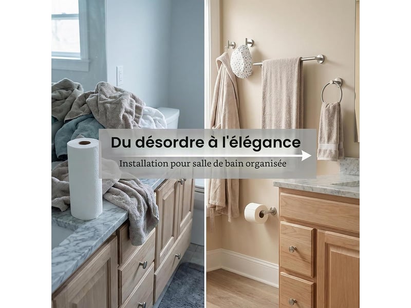  Anneaux porte-serviettes de salle de bain - ensemble de crochets porte-serviettes - convient pour la cuisine et la salle de bain, installation murale.  - Conforama E