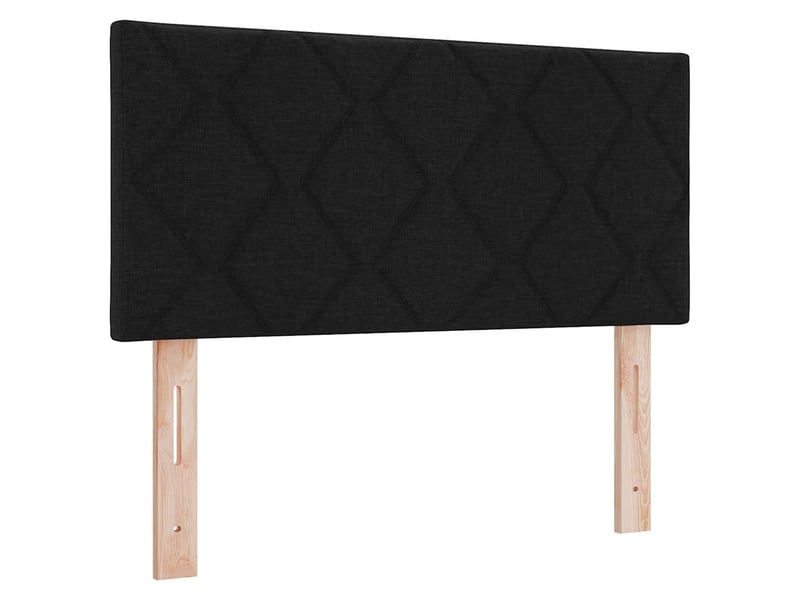  Lit adulte, lit simple, lit à ressorts avec tête de lit noir 90x190cm tissu cf17220  - Conforama E