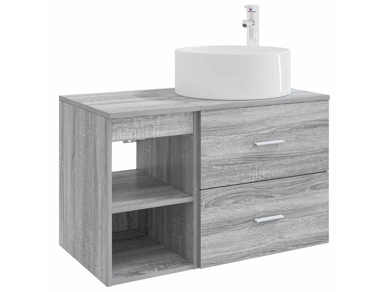 Ensemble de mobilier de salle de bain 2 pcs sonoma gris shl7663 - Conforama A