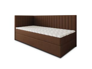 Lit avec rangement 90x200 cm <strong>MASSENO</strong>  <strong></strong> coloris marron