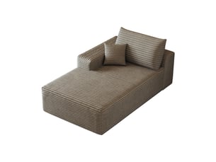 Canapé droit convertible <strong></strong> <strong></strong> 1 place Velours côtelé beige