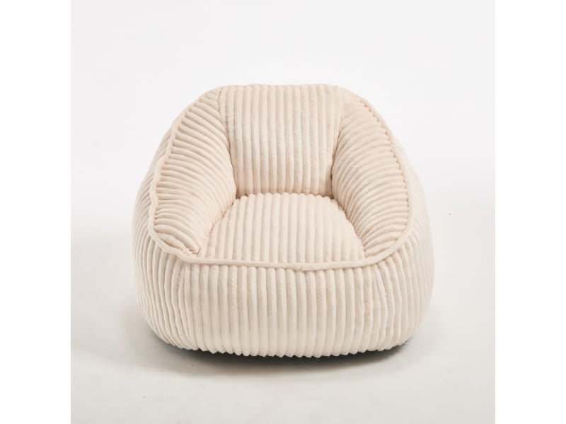  Fauteuil poire,98x92x73 cm,à mousse mémoire,velours côtelé,beige  - Conforama A