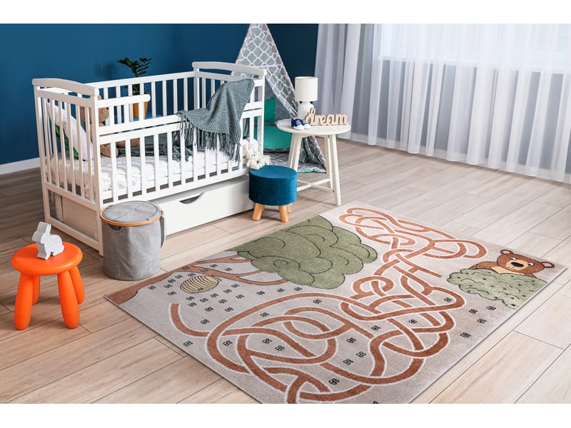  Tapis fun honey pour enfants, ours, abeilles beige  140x190 cm  - Conforama D