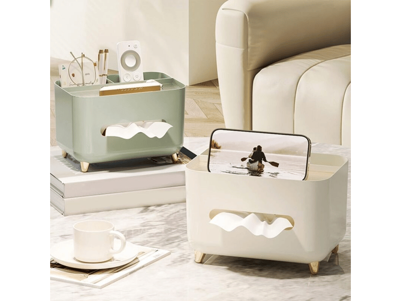 Boîte de rangement pour mouchoirs, support multifonctionnel, distributeur de mouchoirs moderne, organiseur de table de chevet, 21 x 15 x 13 cm - Conforama C