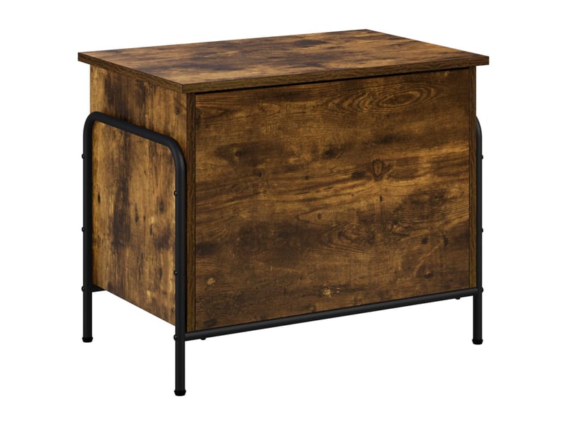  Boîte de rangement, coffre de rangement chêne fumé 80x40x49,5 cm shl10805  - Conforama E