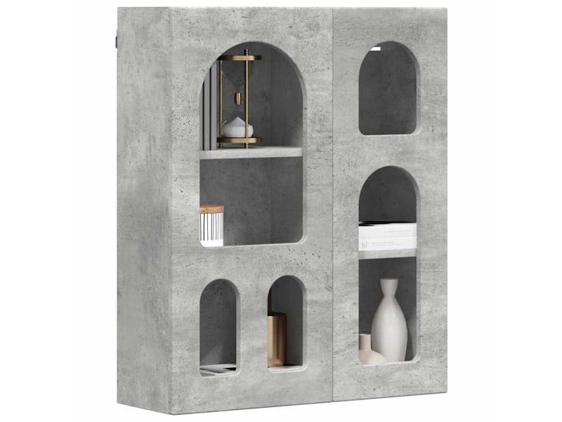  Armoire suspendue, meuble de rangement elst gris béton 59x20x71,5 cm  - Conforama C