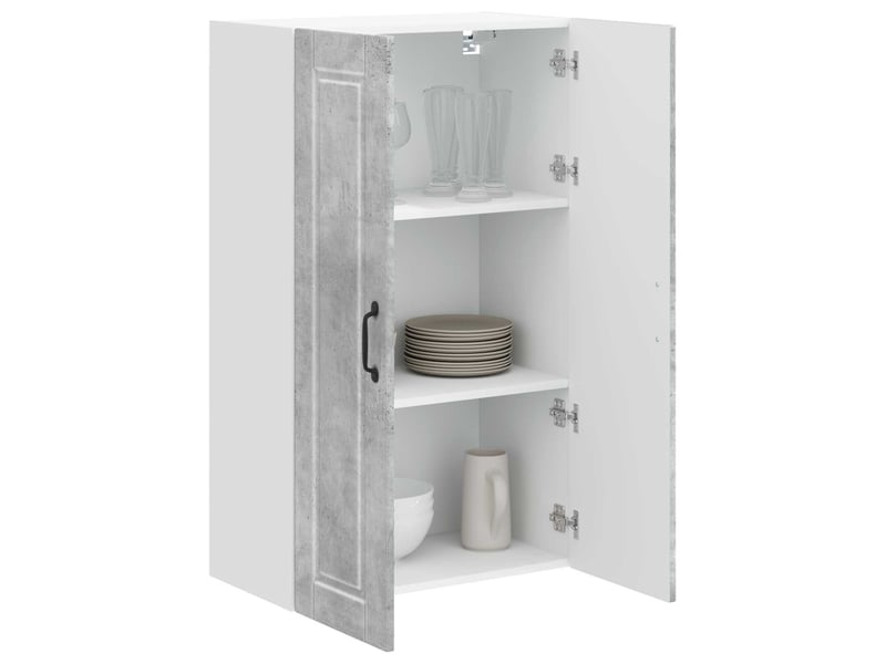  Meuble mural de cuisine, armoire de cuisine gris béton 60x31x100cm shl6845  - Conforama C