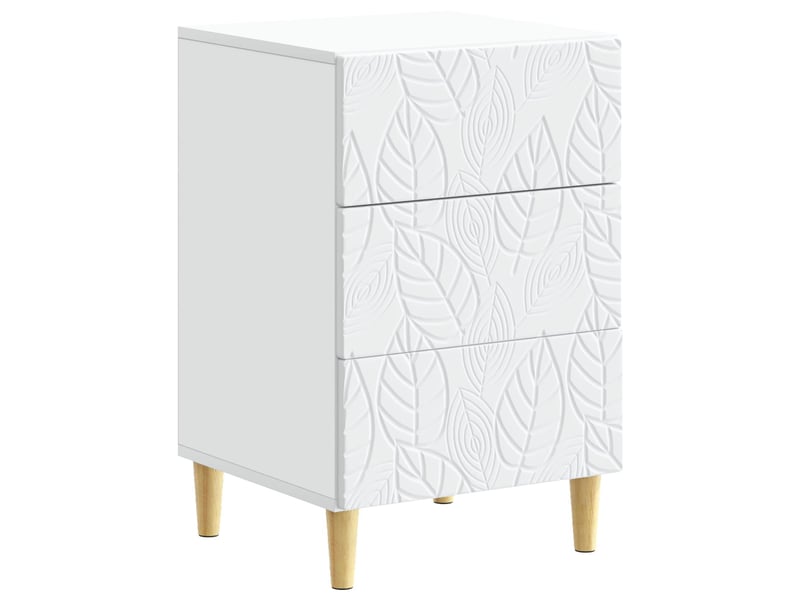  Table de chevet - cabinet de chevet - table de nuit blanc 43 x 39,5 x 66,5 cm bois d'ingénierie  - Conforama A