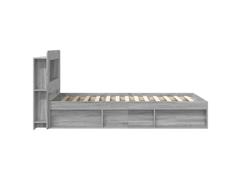  Lit simple- lit adulte -  cadre de lit avec rangement sonoma gris 100 x 200 cm  - Conforama C