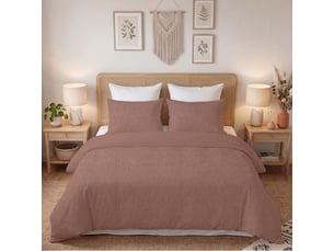 Parure housse de couette 3d microfibre 240x220 cm thalia rose, par soleil d'ocre