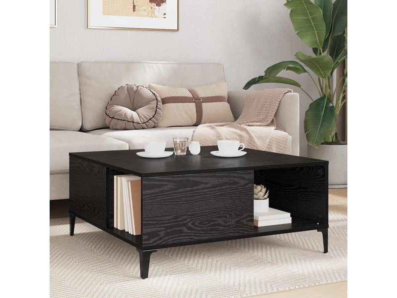  Table basse - table de salon - table à thé chêne noir 80 x 80 x 36,5 cm bois d'ingénierie  - Conforama D