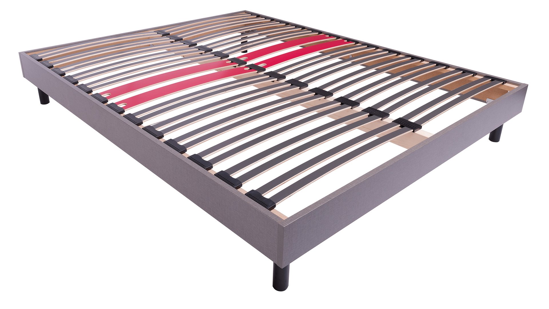CADRE À LATTES EN KIT 140X190 CM 8 HEURES WEKIT gris Conforama