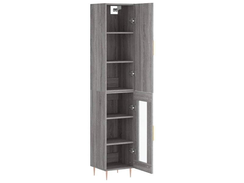  Buffet haut - bahut - meuble de rangement sonoma gris 34,5x34x180 cm bois d'ingénierie  - Conforama D
