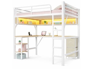 Lit mezzanine 140x200 cm MEUBLIV   coloris blanc