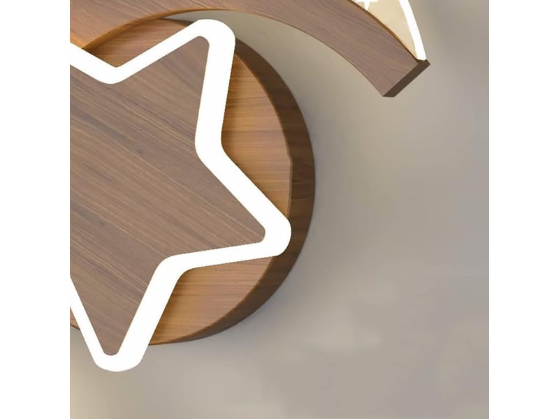  Applique led lune intérieur bois 12w etoiles et lune  couleurs température  - Conforama E