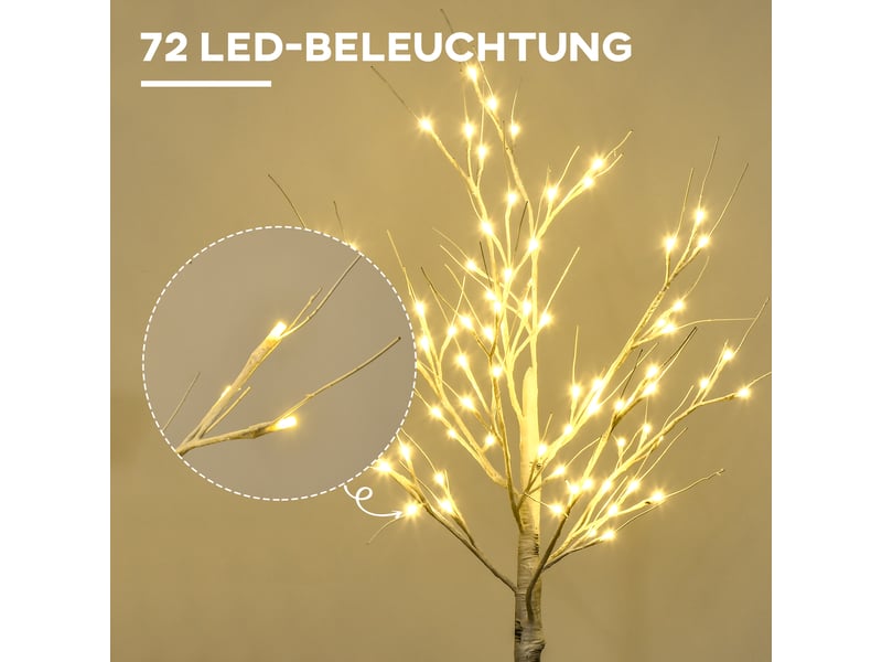 Arbre artificiel bouleau lumineux led blanc chaud 17 x 17 x 120 cm - Conforama D