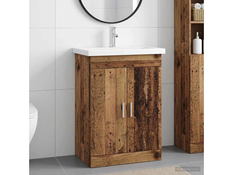  Ensemble de mobilier de salle de bain bois ancien shl4455  - Conforama B