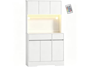 Buffet de cuisine haut 6 portes 2 tiroirs avec led rgb evryae