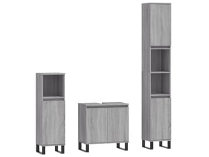Ensemble d'armoires de salle de bain 3 pcs sonoma gris cf63015