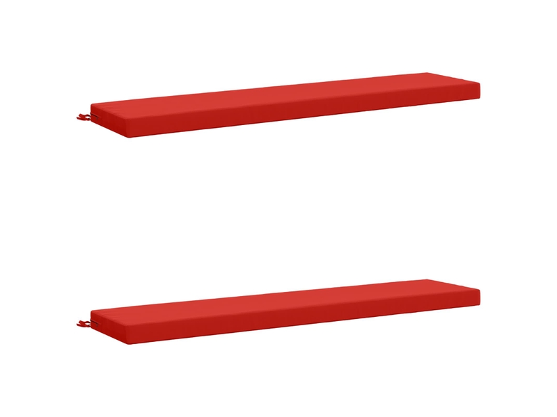  Lot de 2 coussins de banc, coussins d'assise soest 100 % polyester rouge cf57416  - Conforama A