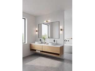 Applique murale intérieur, salle de bain led intégrée, helva double basic en plastique feuille de bois, ip44, nordlux