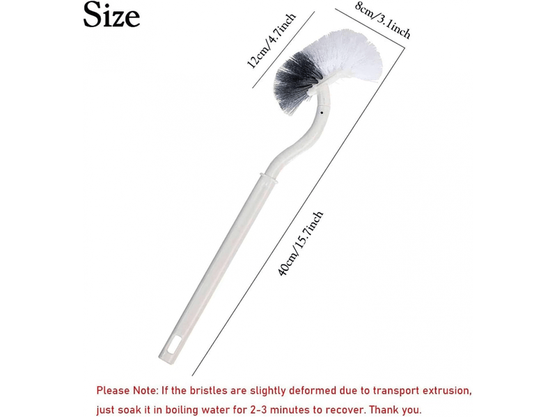  Lot de 2 brosses de toilette en plastique blanc avec de longs manches et des poils durables pour un nettoyage en profondeur  - Conforama B