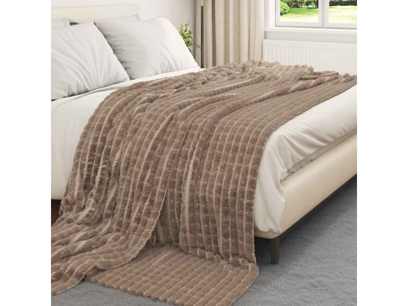  Couverture jetée de canapé 6 pcs camel 270x240 cm 10.32 kg toison  - Conforama C