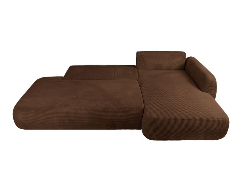  Canapé d'angle convertible 5 places fabio en velours côtelé - marron - angle droit FABIO - Conforama B