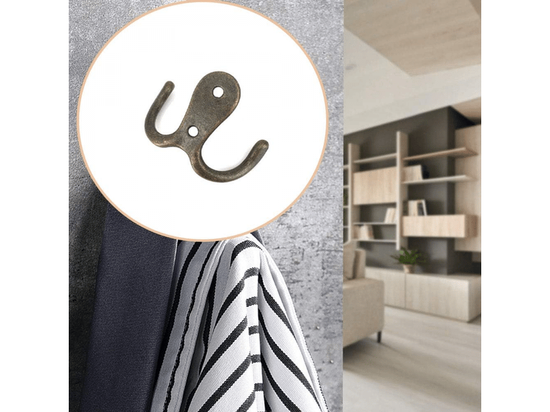 Bronze)8 pièces crochet a vis double métal crochets et patères rangement pour la maison étagères tiroirs casiers bain, marron - Conforama B