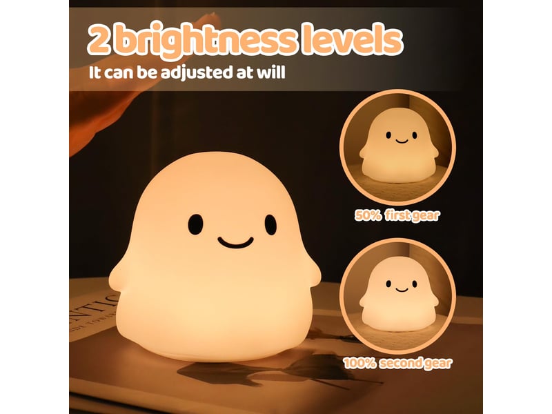  Veilleuse fantôme halloween pour chambre d’enfant, lampe moelleuse rechargeable usb avec minuterie  - Conforama D