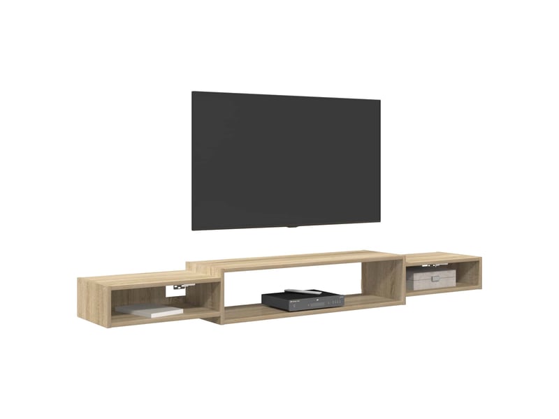  Meuble tv - banc tv - meuble de rangement mural montage mural chêne sonoma 180 x 28 x 21 cm  - Conforama C