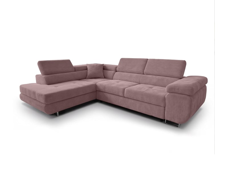 Canapé convertible 276 cm avec coffre et têtières – rose Konak - Conforama A