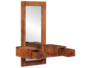 Miroir rectangulaire à fixer coloris marron <strong></strong>  <strong></strong> - 60 cm x 90 cm