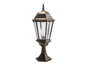 Lanterne de muret extérieur fabrilamp regulus noir et or, 1 x e27, ip44, 56 x 23 x 23 cm