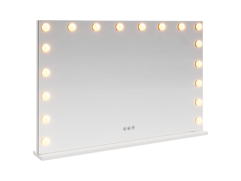  Miroir de coiffure led blanc 80 x 10 x 52,5 cm verre et acier cf62700  - Conforama A