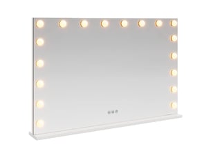 Miroir de coiffure led blanc 80 x 10 x 52,5 cm verre et acier cf62700