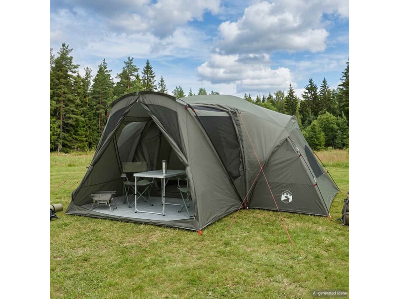 Tente de camping, tente de cabine avec auvent résistante à l'eau 10 personne shl25390  - Conforama B